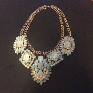Mint and gold statement necklace